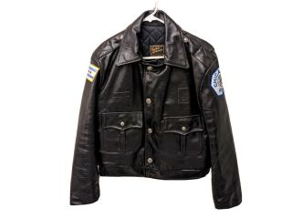 Chicago Police Mens Leather Jacket Taylors Leather Sz 42 Medium Or Large