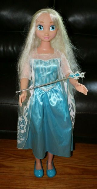 Disney Frozen My Size Elsa Doll 38 " Life Size Princess Doll 3 Ft Tall W/ Shoes