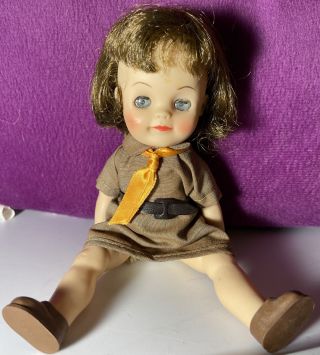 8 " Tall Vintage Effanbee Brownie Scout Charming With Dress Shoes Bloomers Z